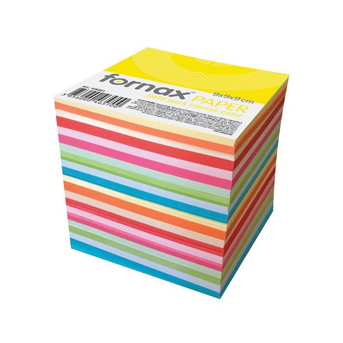 Blok za beleške 9x9cm 900 lista, lajmovan, Fornax 406001 sortirano, 10 boja - Slika 1